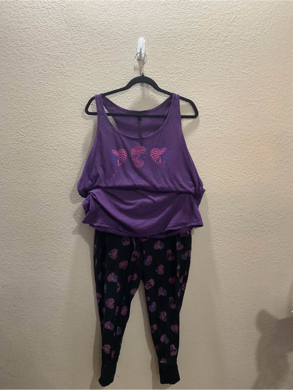 torrid Purple Tank & Black Heart & Skull-Print Jogger Pajama Set